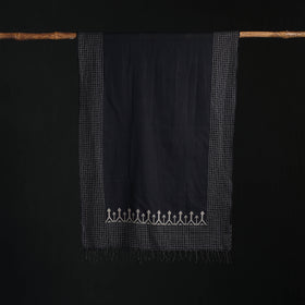 Phulia Jamdani Pure Handloom Cotton Stole with Tassels 39