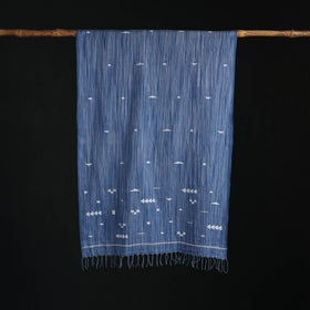 Phulia Jamdani Pure Handloom Cotton Stole with Tassels 37