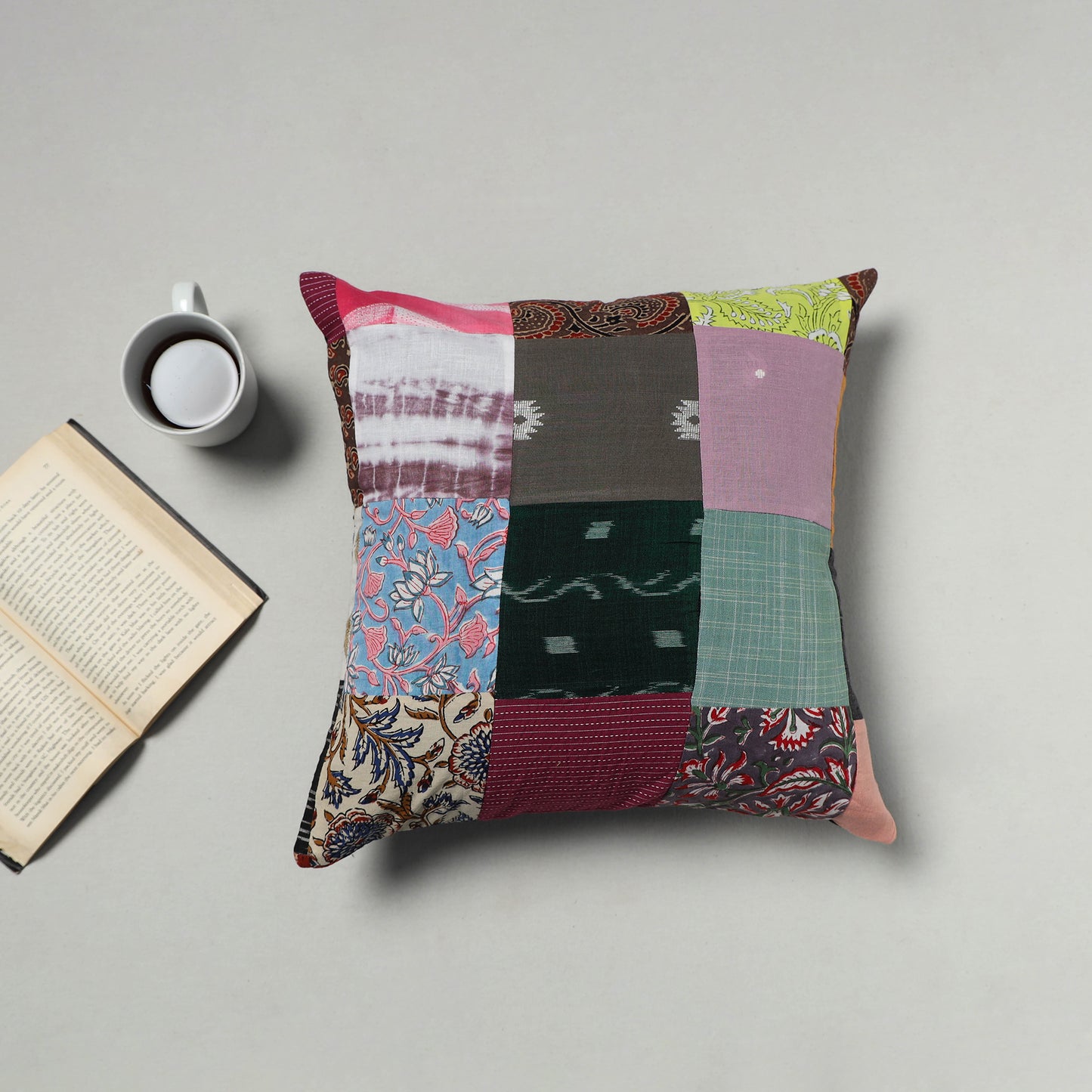 Multicolor - Handcrafted Cotton Patchwork Cushion Cover 29