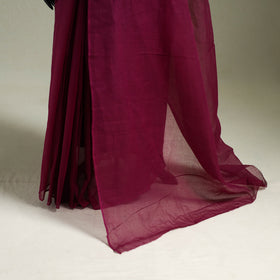 Purple - Nazaakat Kota Doria Cotton Plain Saree with Blouse & Jewellery Set 73