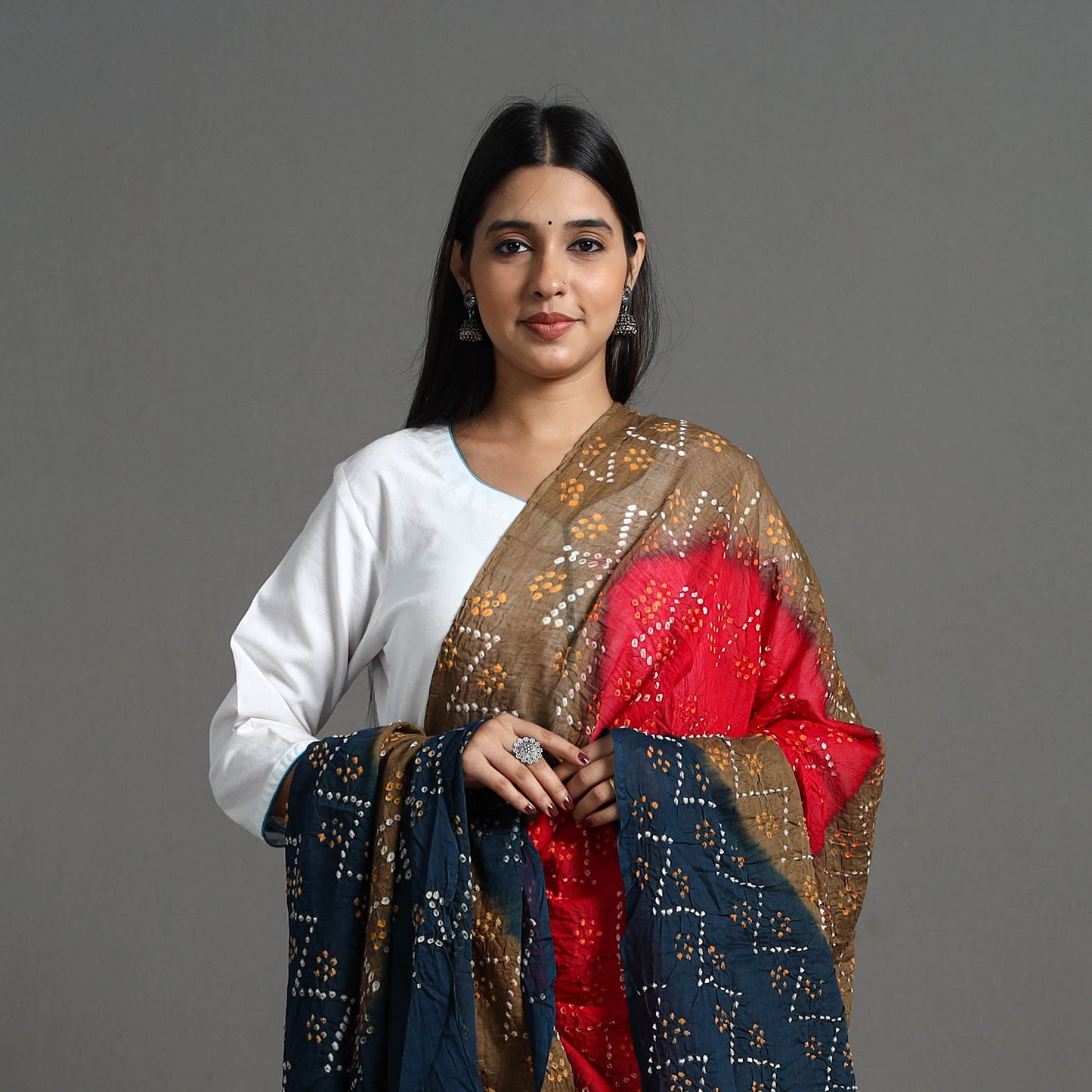 Multicolor - Kutch Tie-Dye Cotton Bandhani Dupatta 07