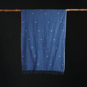 Phulia Jamdani Pure Handloom Cotton Stole with Tassels 29
