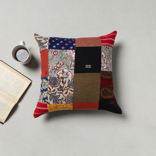 Handcrafted Cotton Patchwork Cushion Cover (16 x 16 in) 20