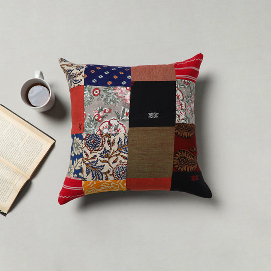 Multicolor - Handcrafted Cotton Patchwork Cushion Cover (16 x 16 in) 20