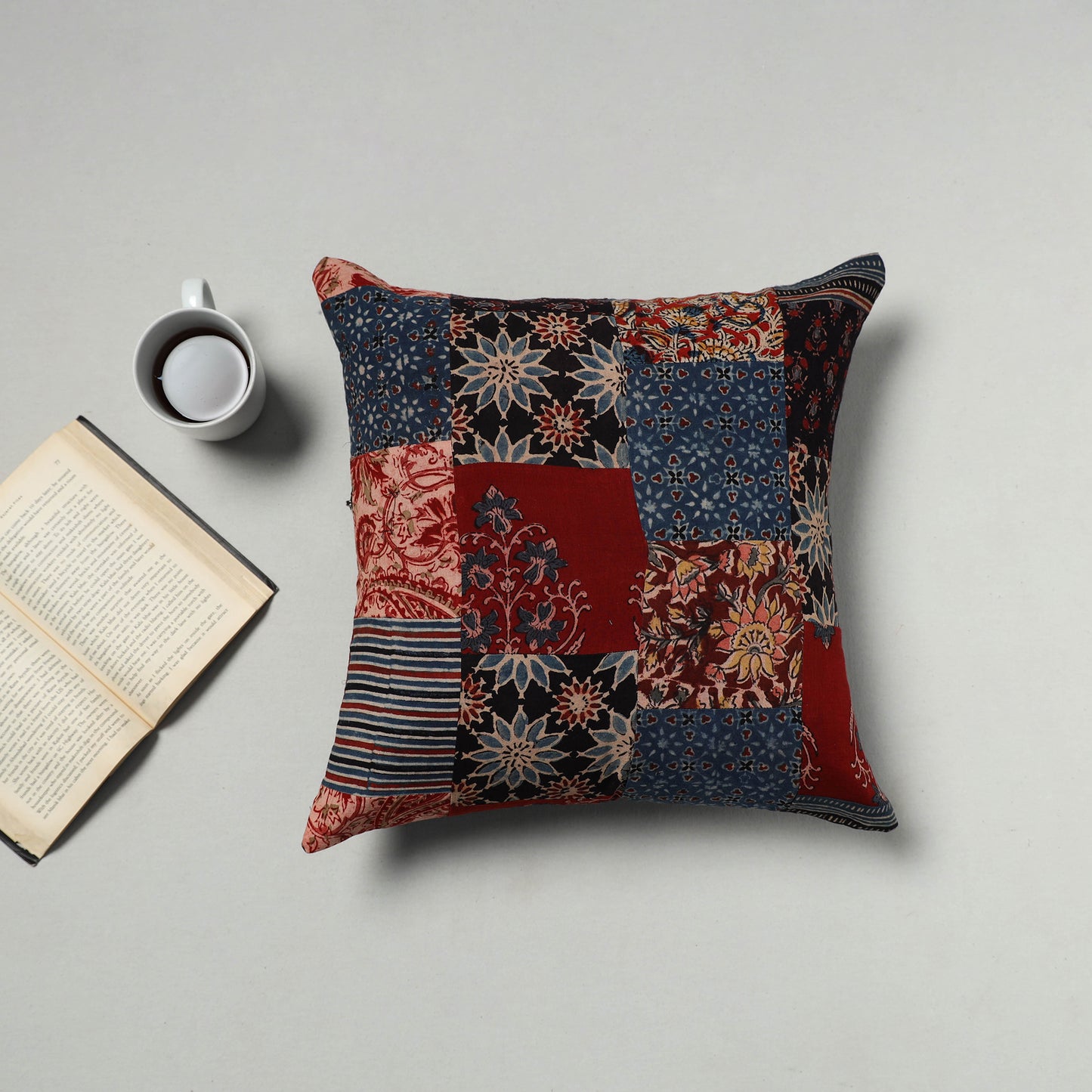 Multicolor - Handcrafted Cotton Patchwork Cushion Cover 34