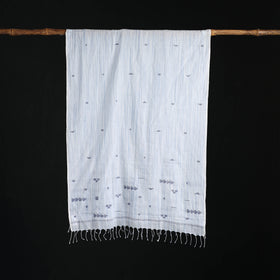 Phulia Jamdani Pure Handloom Cotton Stole with Tassels 25