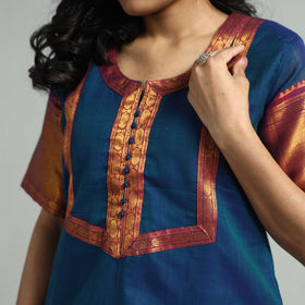 Blue - Dharwad Cotton Kurta with Palazzo & Dupatta Set