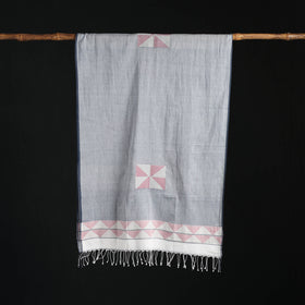 Phulia Jamdani Pure Handloom Cotton Stole with Tassels 21