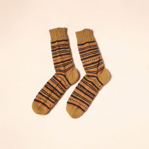 Brown Kumaun Hand Knitted Woollen Socks (Adult) 