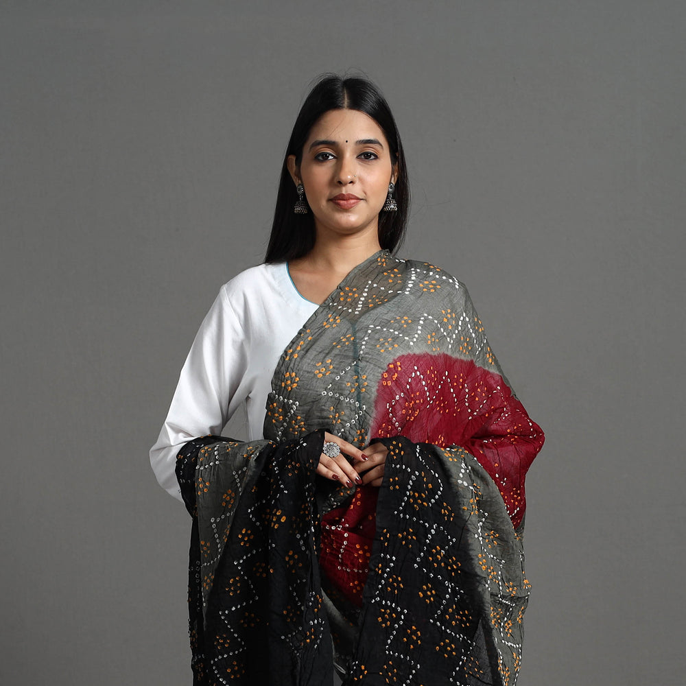 Multicolor - Kutch Tie-Dye Cotton Bandhani Dupatta 10