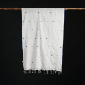 Phulia Jamdani Pure Handloom Cotton Stole with Tassels 19