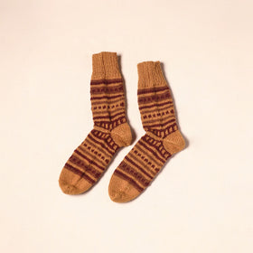 Brown Kumaun Hand Knitted Woollen Socks (Adult) 