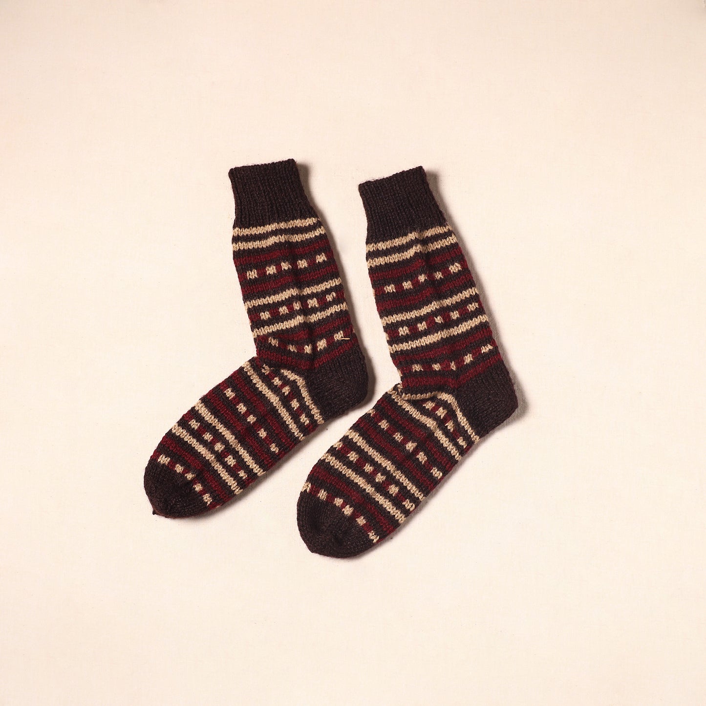 Black Kumaun Hand Knitted Woollen Socks (Adult) 