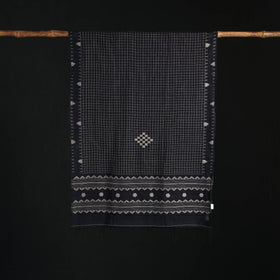 Phulia Jamdani Pure Handloom Cotton Stole with Tassels 1 1