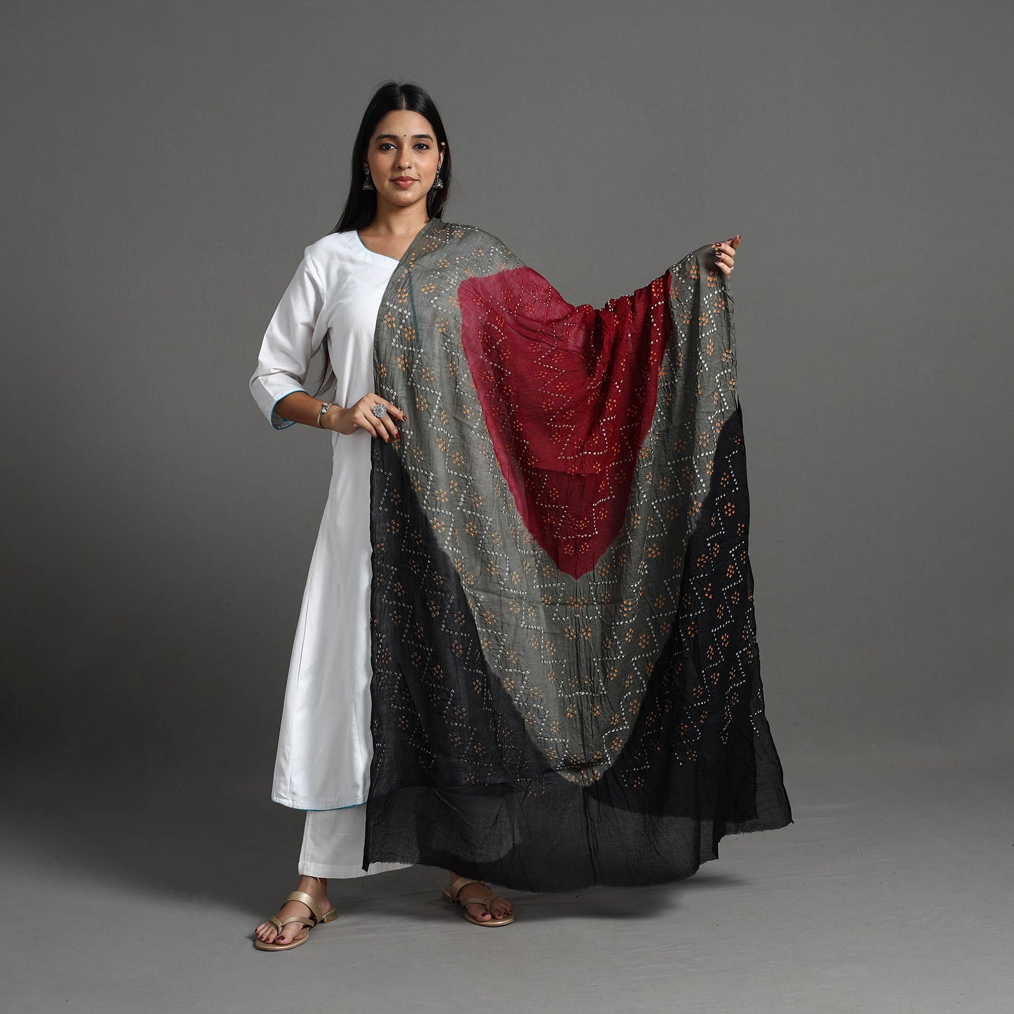 Kutch Tie-Dye Cotton Bandhani Dupatta 13