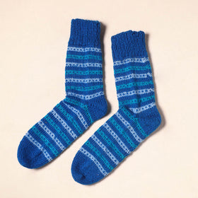 Blue Kumaun Hand Knitted Woollen Socks (Adult) 