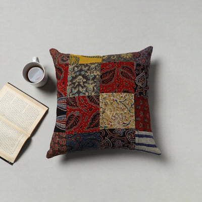 Handcrafted Cotton Patchwork Cushion Cover (16 x 16 in) 26