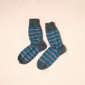 Grey Kumaun Hand Knitted Woollen Socks (Adult) 