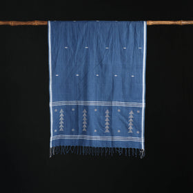 Phulia Jamdani Pure Handloom Cotton Stole with Tassels 04