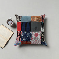 Handcrafted Cotton Patchwork Cushion Cover (16 x 16 in) 28