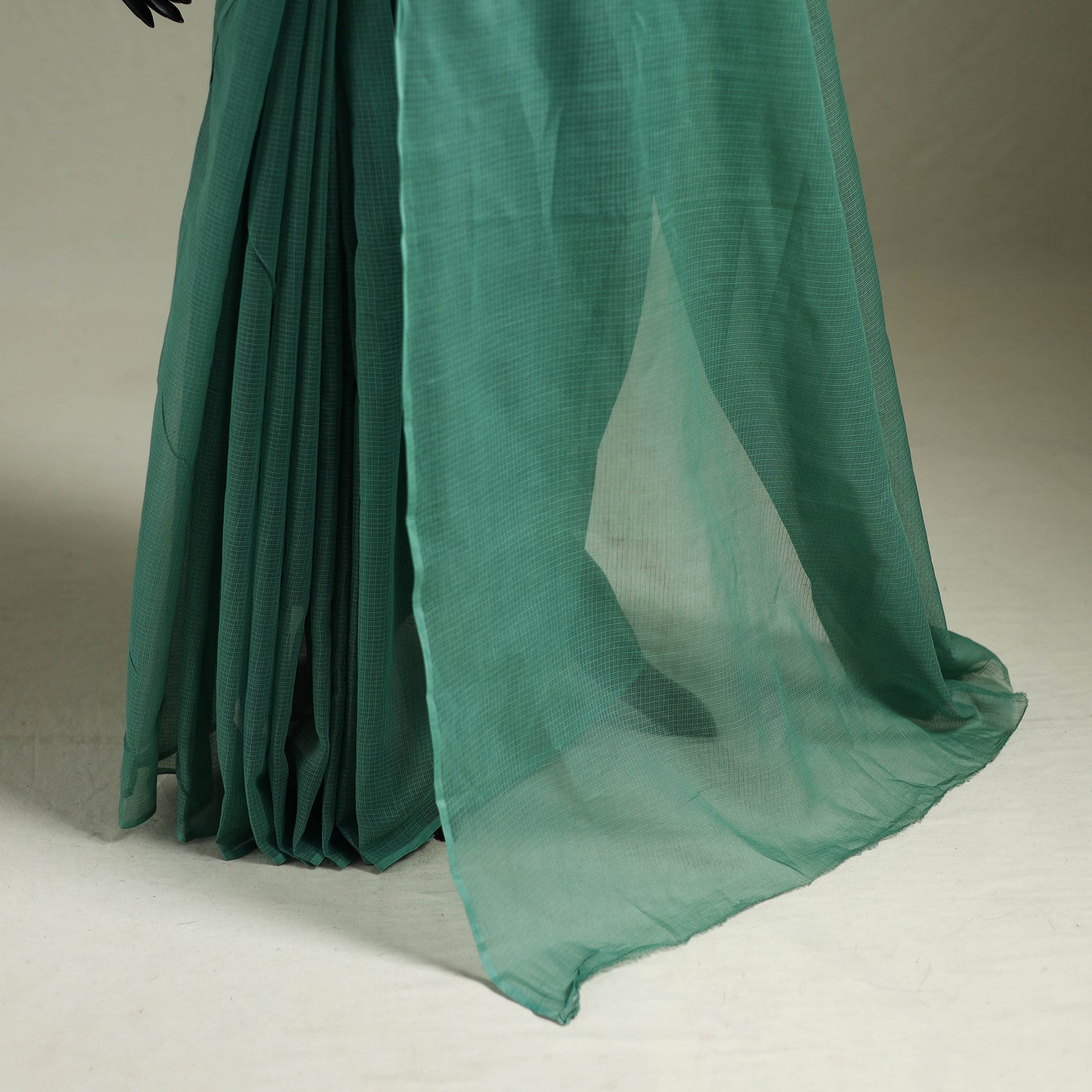 Green - Nazaakat Kota Doria Cotton Plain Saree with Blouse & Jewellery Set 77