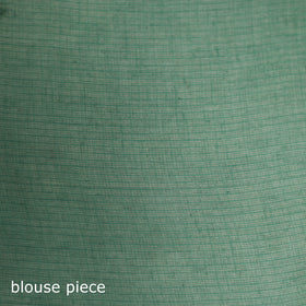 Green - Nazaakat Kota Doria Cotton Plain Saree with Blouse & Jewellery Set 77
