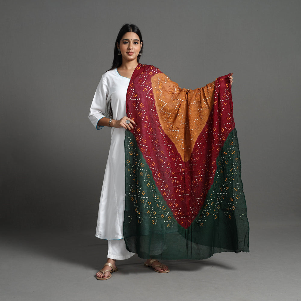 Multicolor - Kutch Tie-Dye Cotton Bandhani Dupatta 19