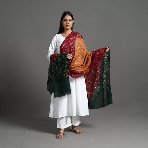 Multicolor - Kutch Tie-Dye Cotton Bandhani Dupatta 19