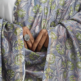 Purple - Chanderi Silk Sanganeri Print Dupatta 21