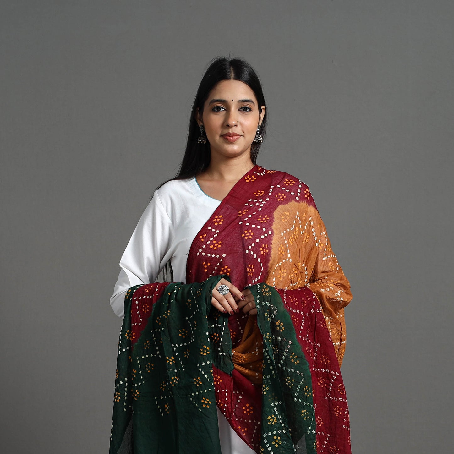 Multicolor - Kutch Tie-Dye Cotton Bandhani Dupatta 19