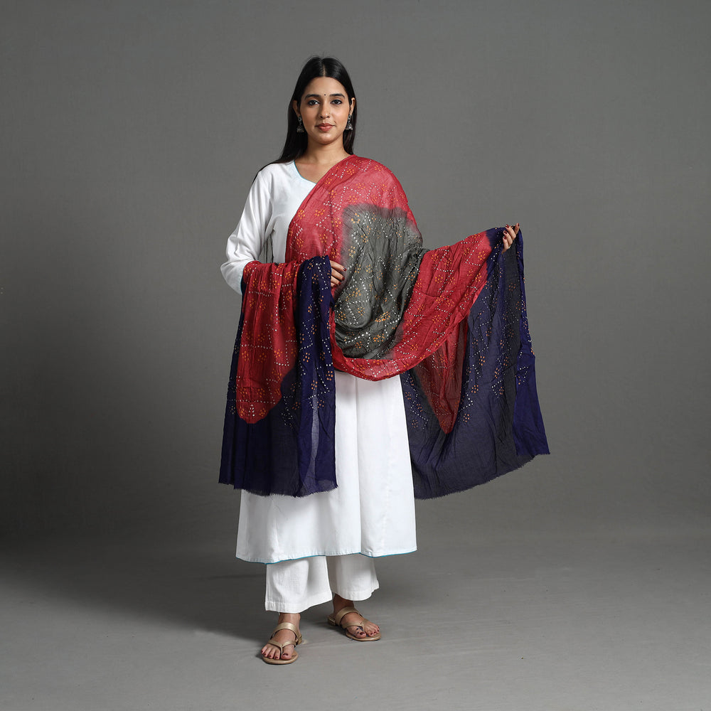 Multicolor - Kutch Tie-Dye Cotton Bandhani Dupatta 21