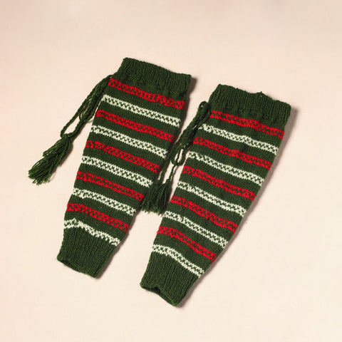 Green Kumaun Hand Knitted Woollen Leg Warmer