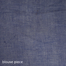 Blue - Nazaakat Kota Doria Cotton Plain Saree with Blouse & Jewellery Set 80