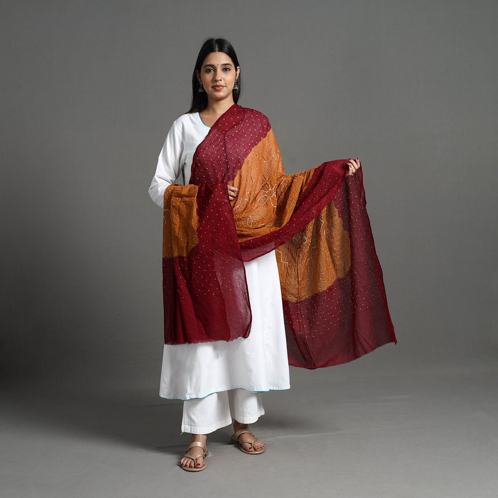 Brown - Kutch Tie-Dye Cotton Bandhani Dupatta 29