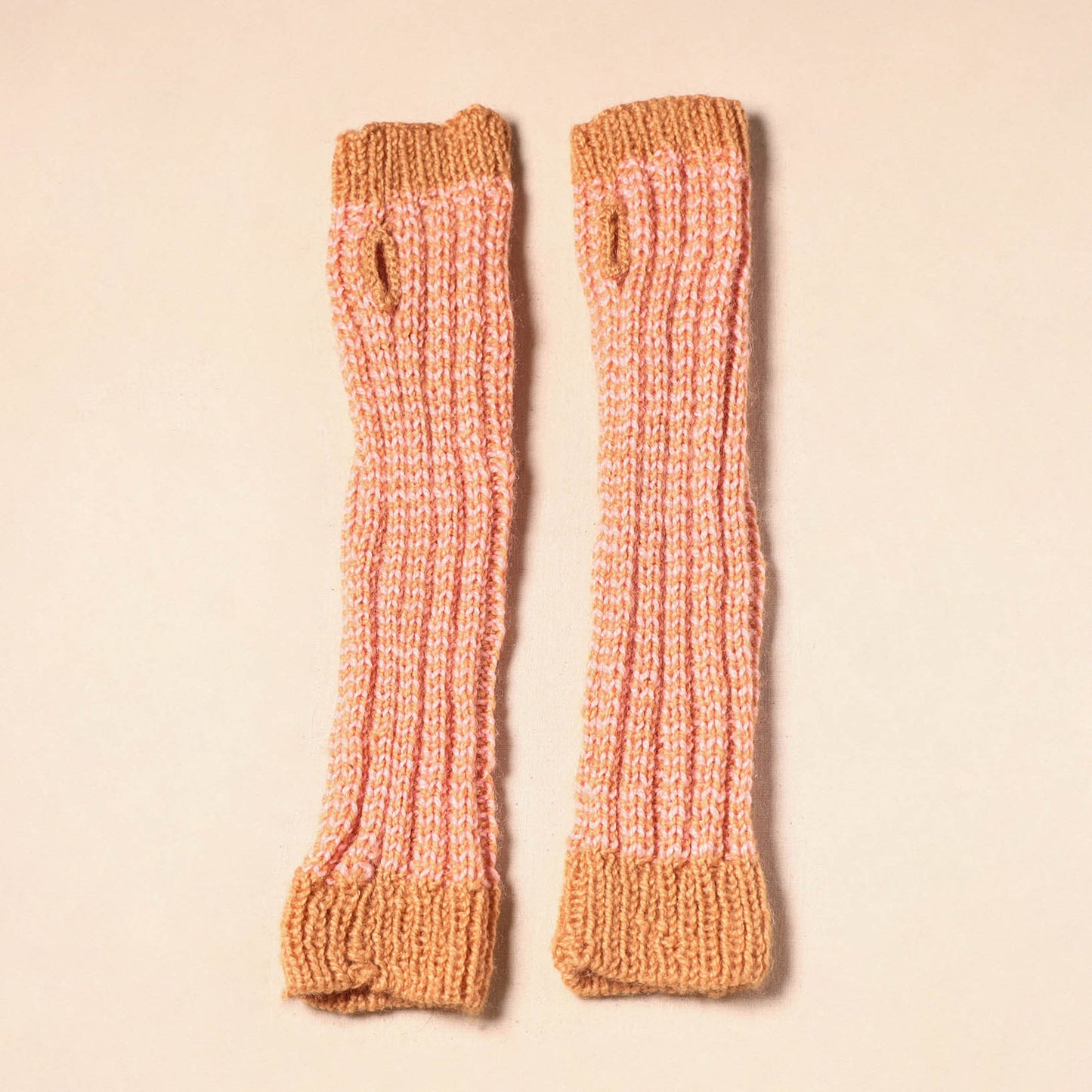 Beige Kumaun Hand Knitted Woollen Hand Warmer