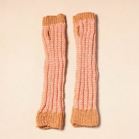 Beige Kumaun Hand Knitted Woollen Hand Warmer