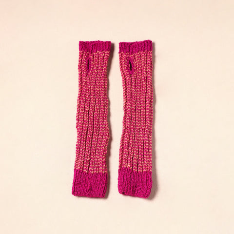 Pink Kumaun Hand Knitted Woollen Hand Warmer
