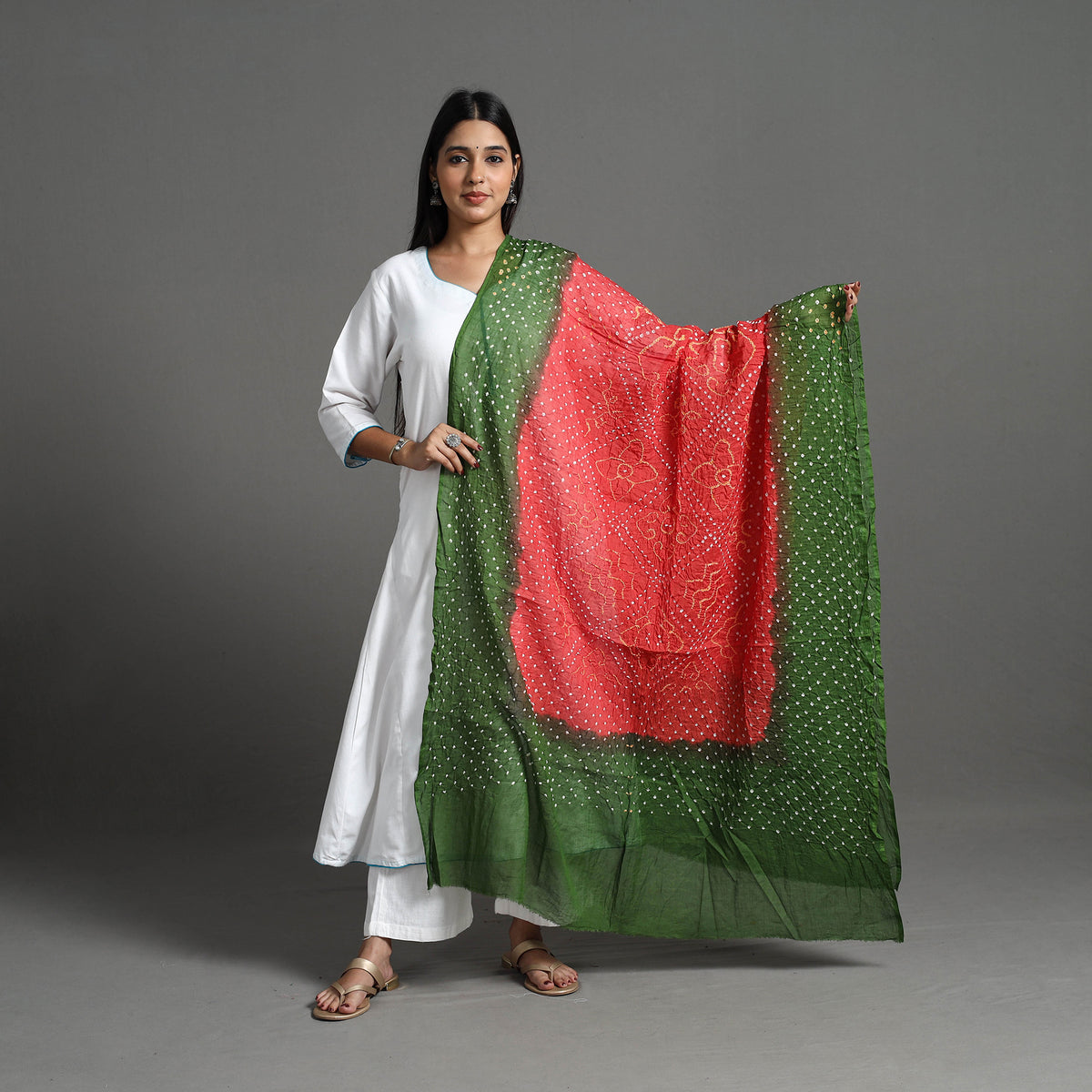 Kutch Tie-Dye Cotton Bandhani Dupatta 33