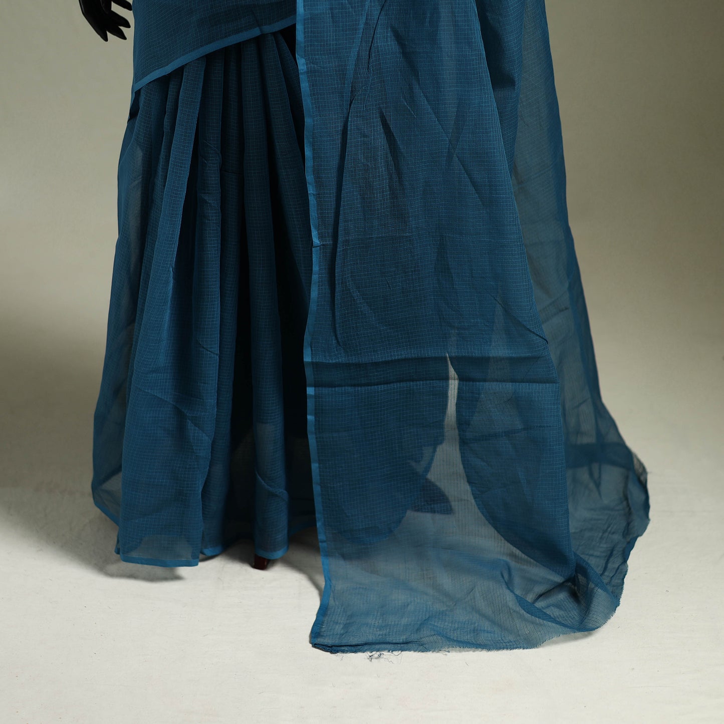 Blue - Nazaakat Kota Doria Cotton Plain Saree with Blouse & Jewellery Set 83