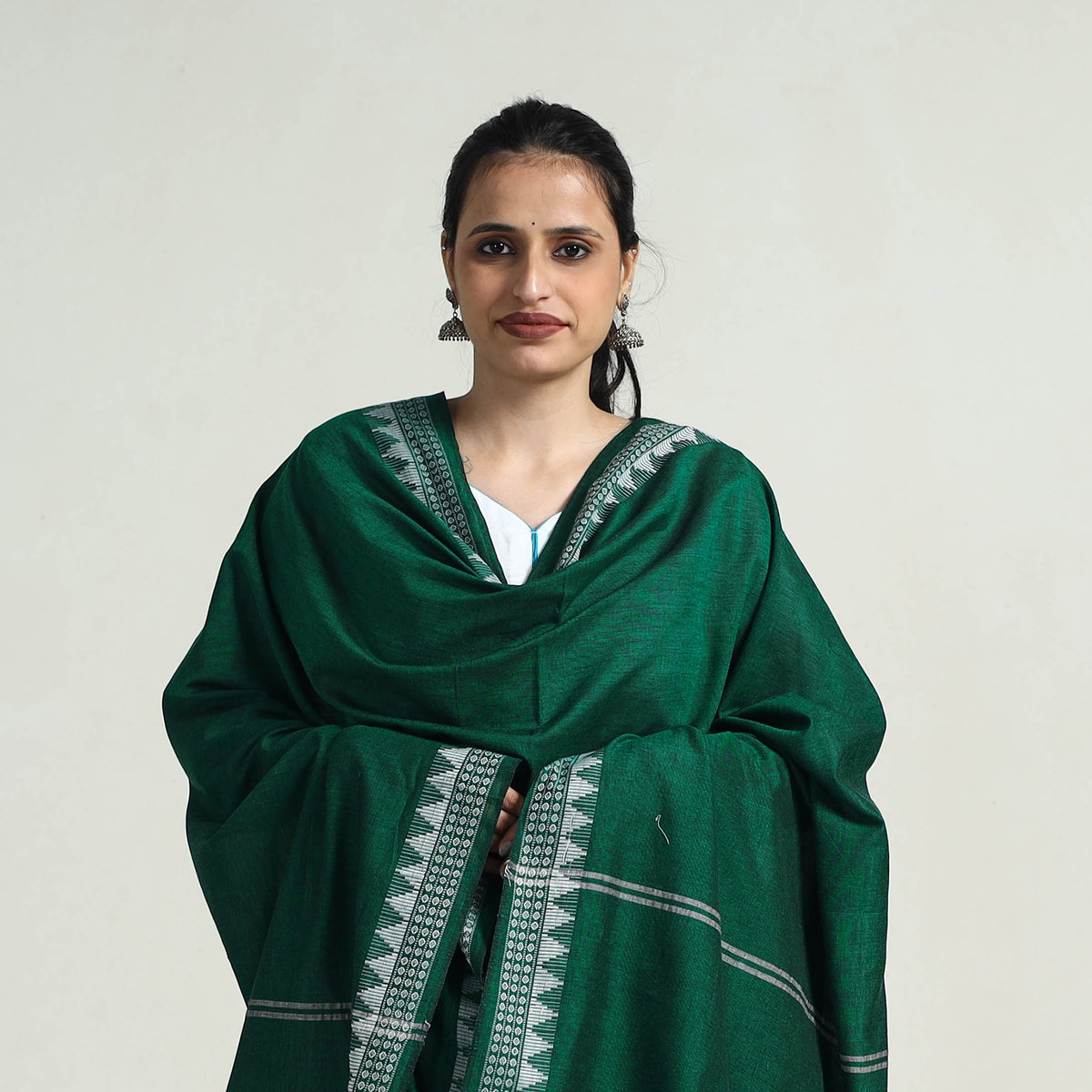 Green - Pure Cotton Sambalpuri Ikat Dupatta 02