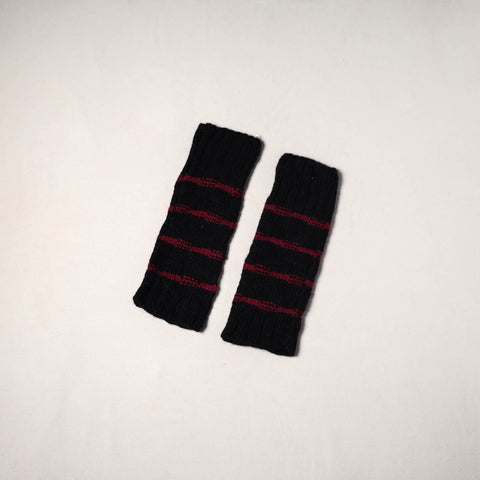 Black - kullu karishma hand knitted merino wool leg warmer