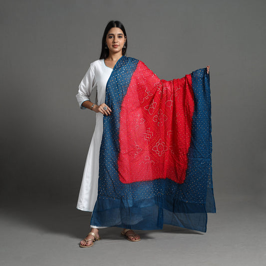 Red - Kutch Tie-Dye Cotton Bandhani Dupatta 37