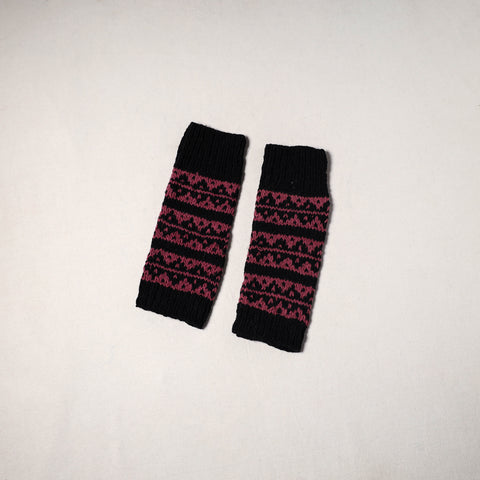Black - kullu karishma hand knitted merino wool leg warmer