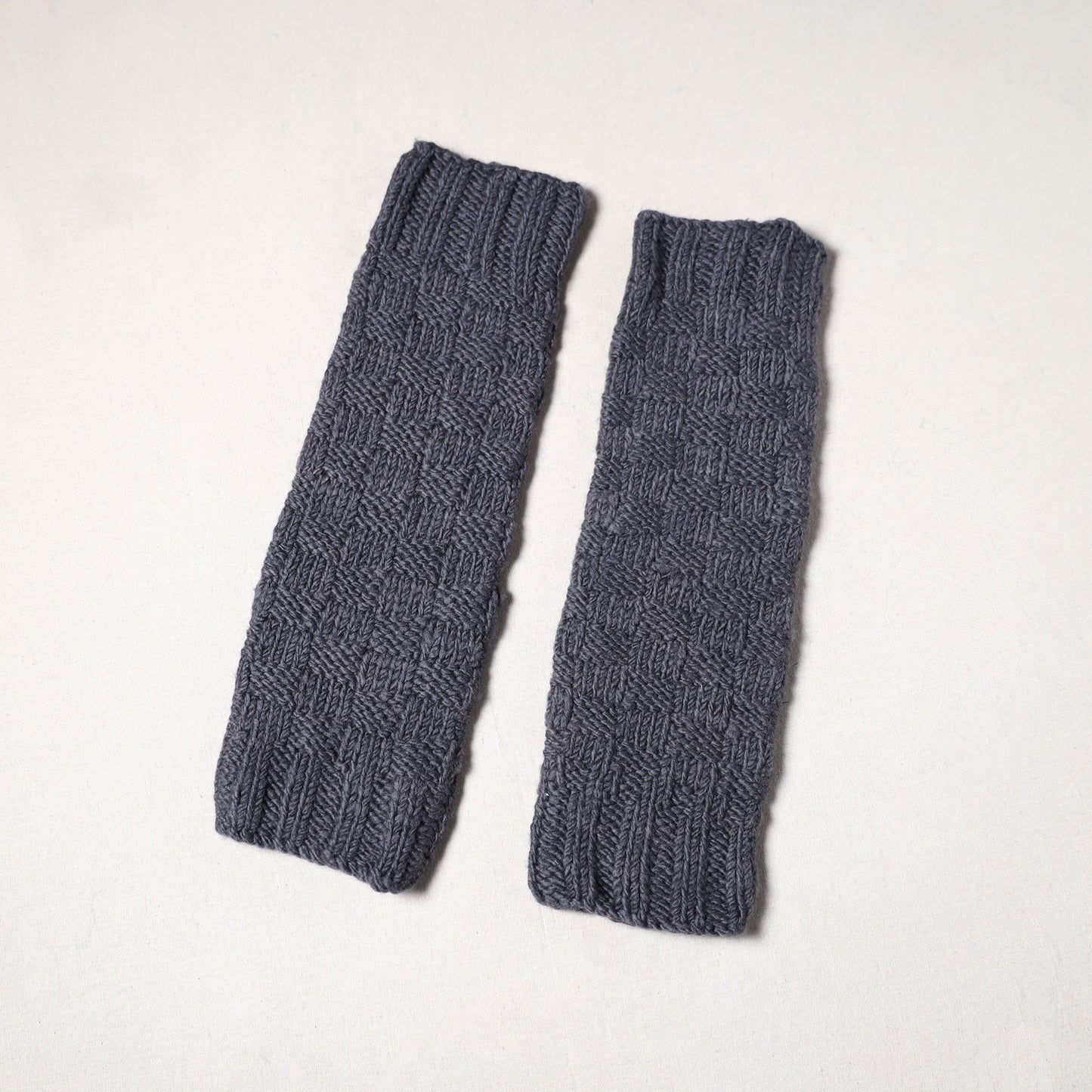 Grey - kullu karishma hand knitted merino wool leg warmer