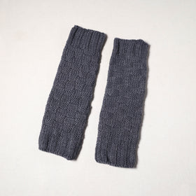 Grey - kullu karishma hand knitted merino wool leg warmer