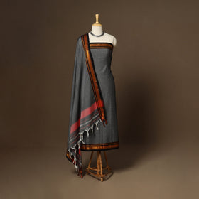 Grey - 3pc cotton unstitched dharwad dress material