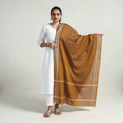 Brown - Pure Cotton Sambalpuri Ikat Dupatta 10