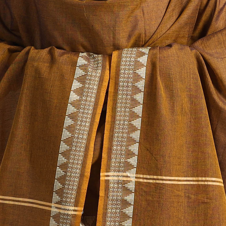 Brown - Pure Cotton Sambalpuri Ikat Dupatta 10