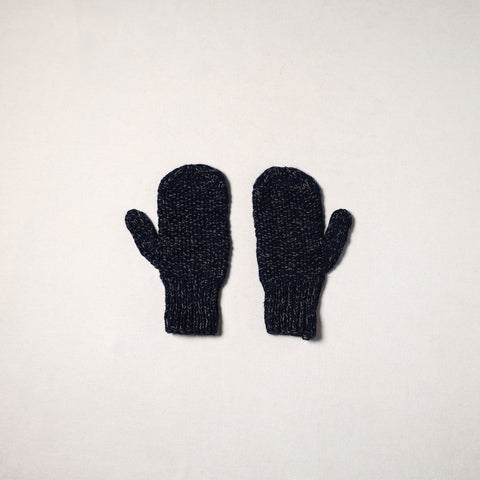 Black - kullu karishma hand knitted merino wool gloves