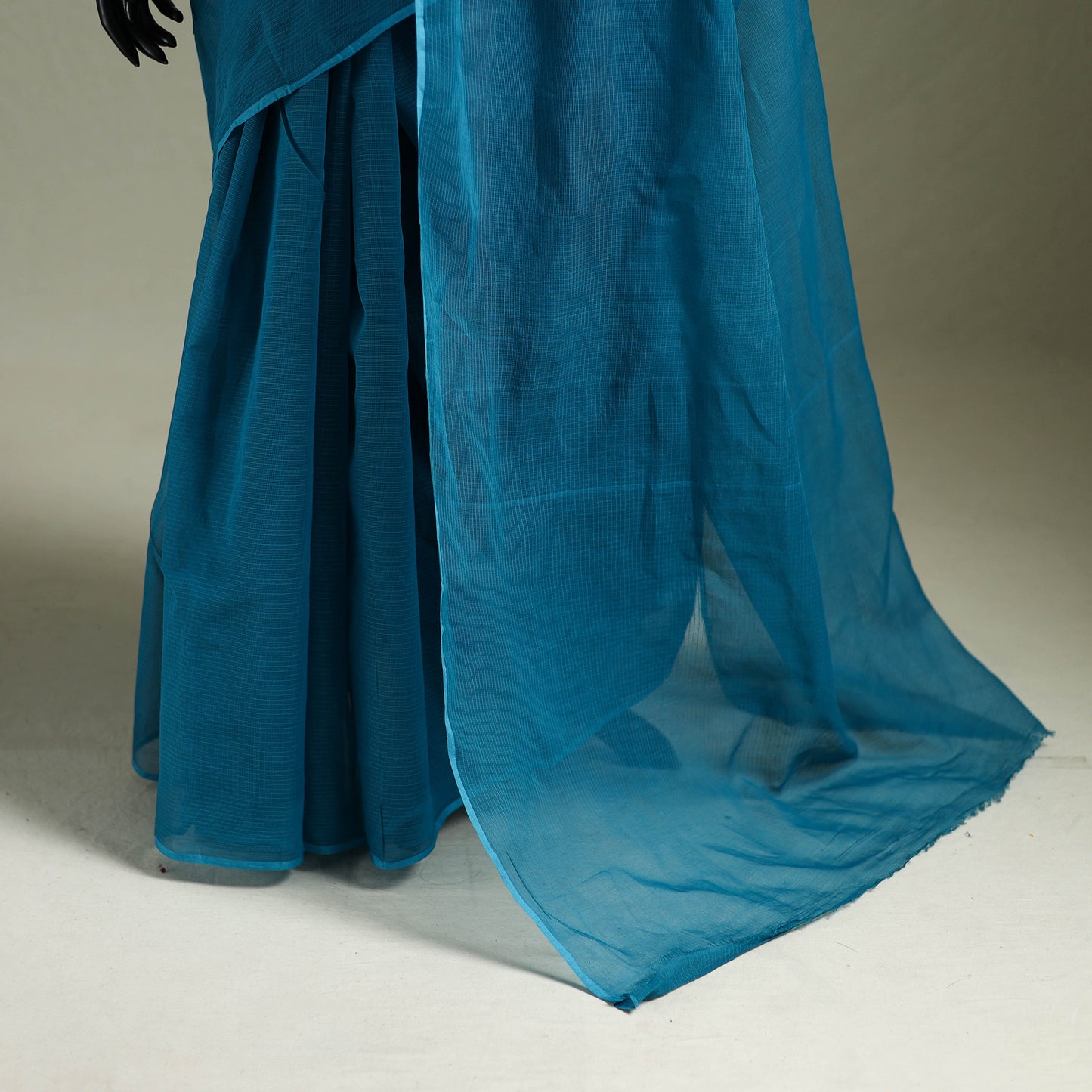 Blue - Nazaakat Kota Doria Cotton Plain Saree with Blouse & Jewellery Set 86